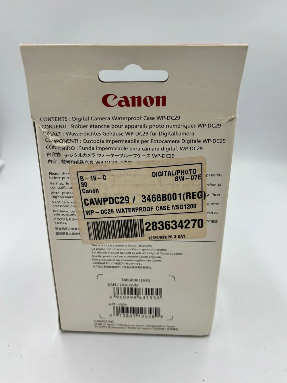 Canon WP-DC29 Waterproof Underwater Camera Case Housing Boxed 40m/130ft